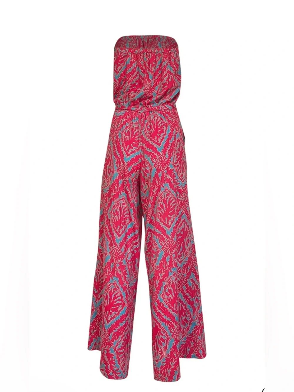 Lilly Pulitzer -Pink & Blue Underwater Coral Print Strapless Jumpsuit Sz S NWOT - Picture 2 of 8